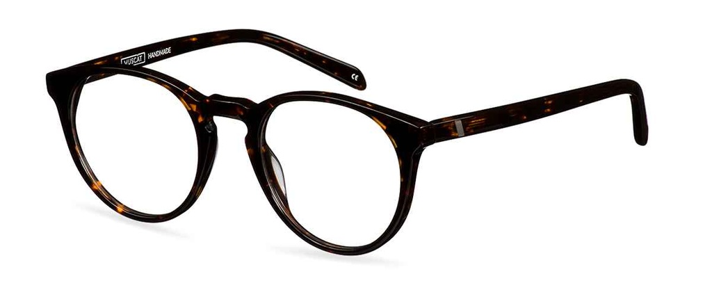 Okulary korekcyjne damskie i męskie Ellis Wide brązowe – oprawki okrągłe z acetatu, na modelu