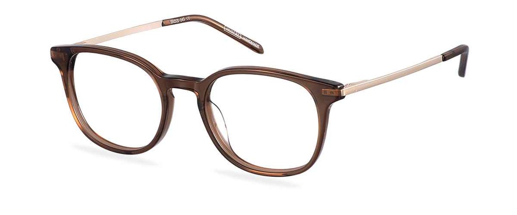 Okulary korekcyjne damskie i męskie Grant brązowe – oprawki owalne z metalu, widok z góry z prawej