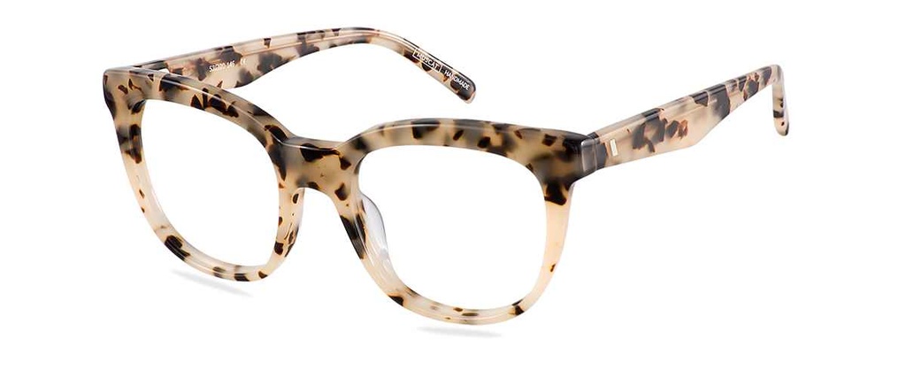 Okulary zerówki damskie Juliette brązowe – oprawki kocie z acetatu, widok z przodu