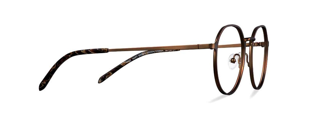 Okulary zerówki Milo Matt Brown/Brown Marble