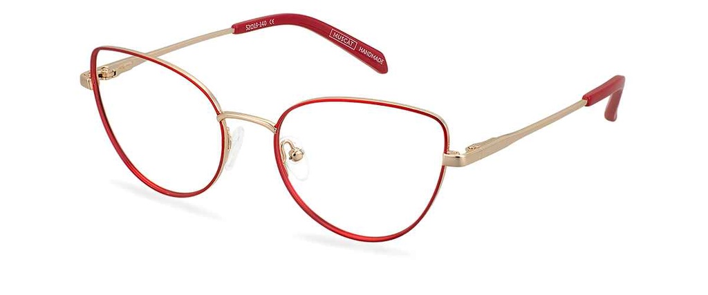 Okulary zerówki Sofia Gold Red/Strawberry Jelly