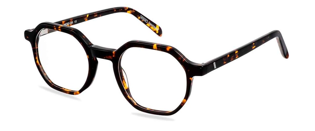 Okulary korekcyjne damskie i męskie Taylor brązowe – oprawki geometryczne z acetatu, na modelu