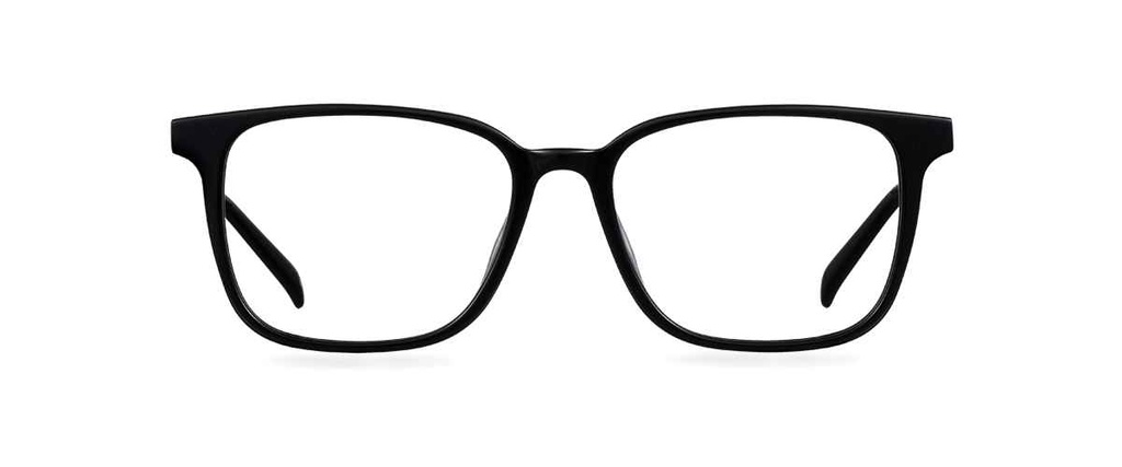 Okulary do komputera Louis Wide czarne – oprawki prostokątne z acetatu, widok z przodu