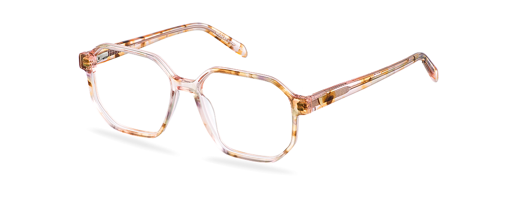Okulary do komputera Blair koralowe – oprawki geometryczne z acetatu, widok z przodu