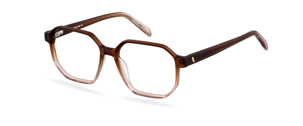 Okulary zerówki damskie i męskie Blair brązowe – oprawki geometryczne z acetatu, widok z góry