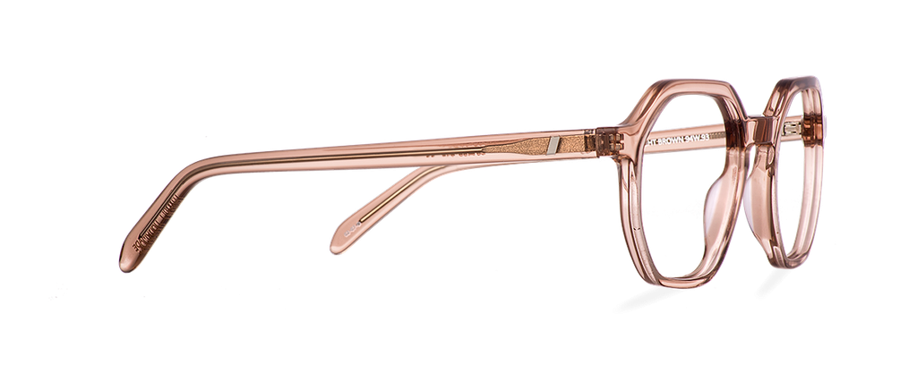 Okulary do komputera Taylor Wide brązowe – oprawki geometryczne z acetatu, widok z góry z prawej