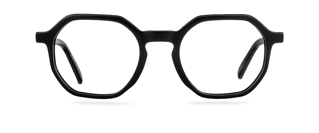 Okulary korekcyjne damskie i męskie Taylor Wide czarne – oprawki geometryczne z acetatu, widok z przodu