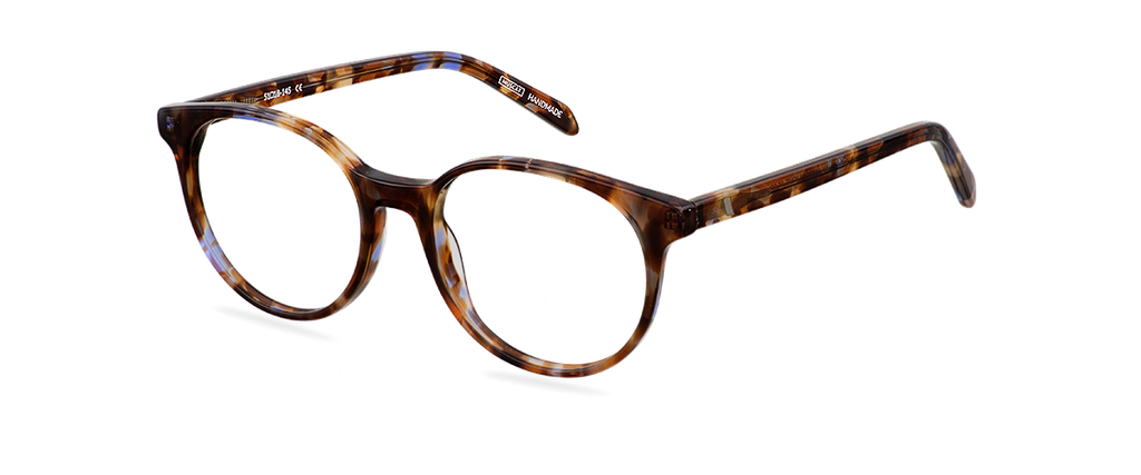 Okulary do komputera Lucy brązowe – oprawki okrągłe z acetatu, widok z góry