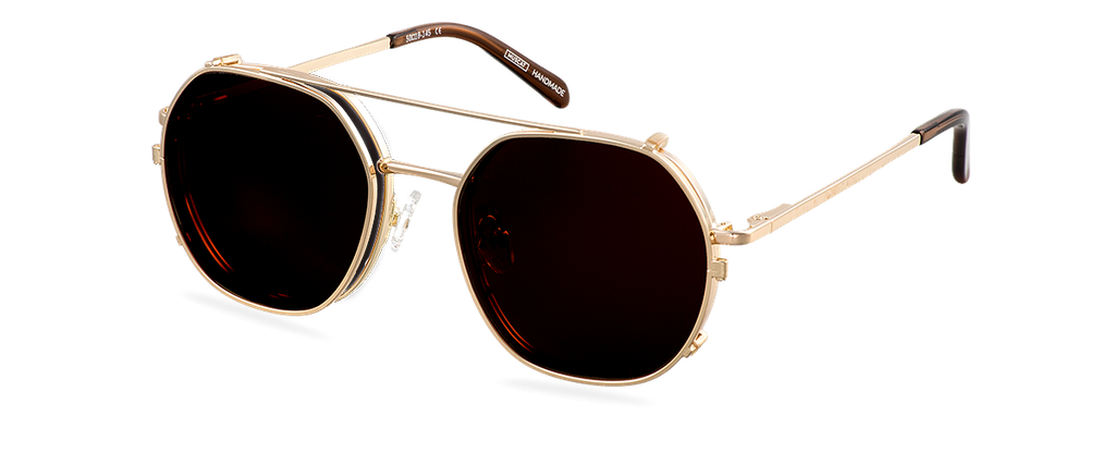 Clip on Sun Bruno Gold/Brown