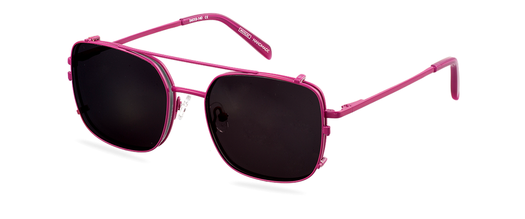 Clip on Sun Emma Satin Fuchsia/Smoke
