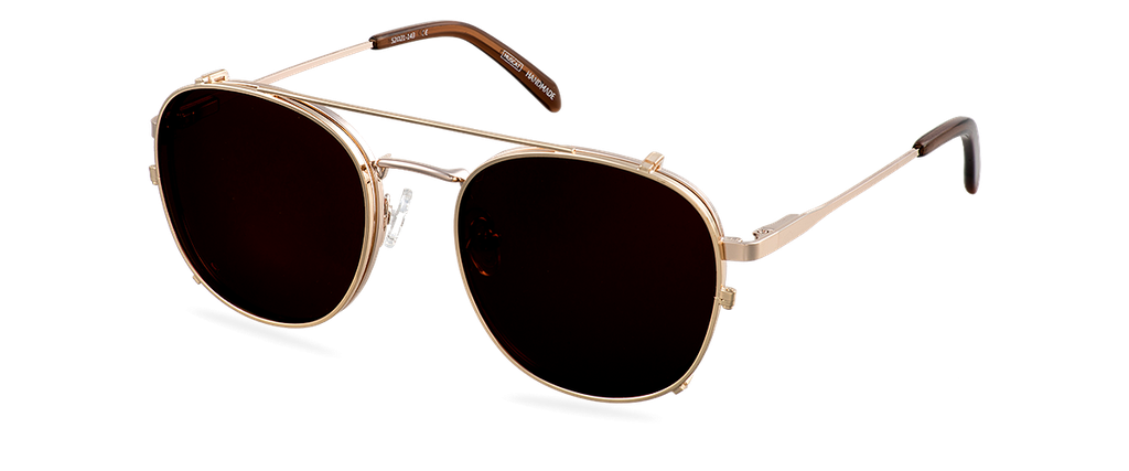 Clip on Sun Leo Wide Gold/Brown