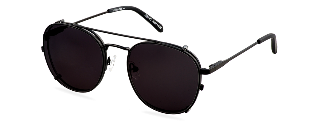 Clip on Sun Leo Wide Matt Black/Smoke