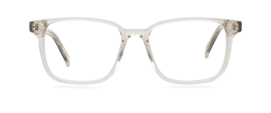 Okulary do komputera Louis Wide szare – oprawki prostokątne z acetatu, widok z przodu