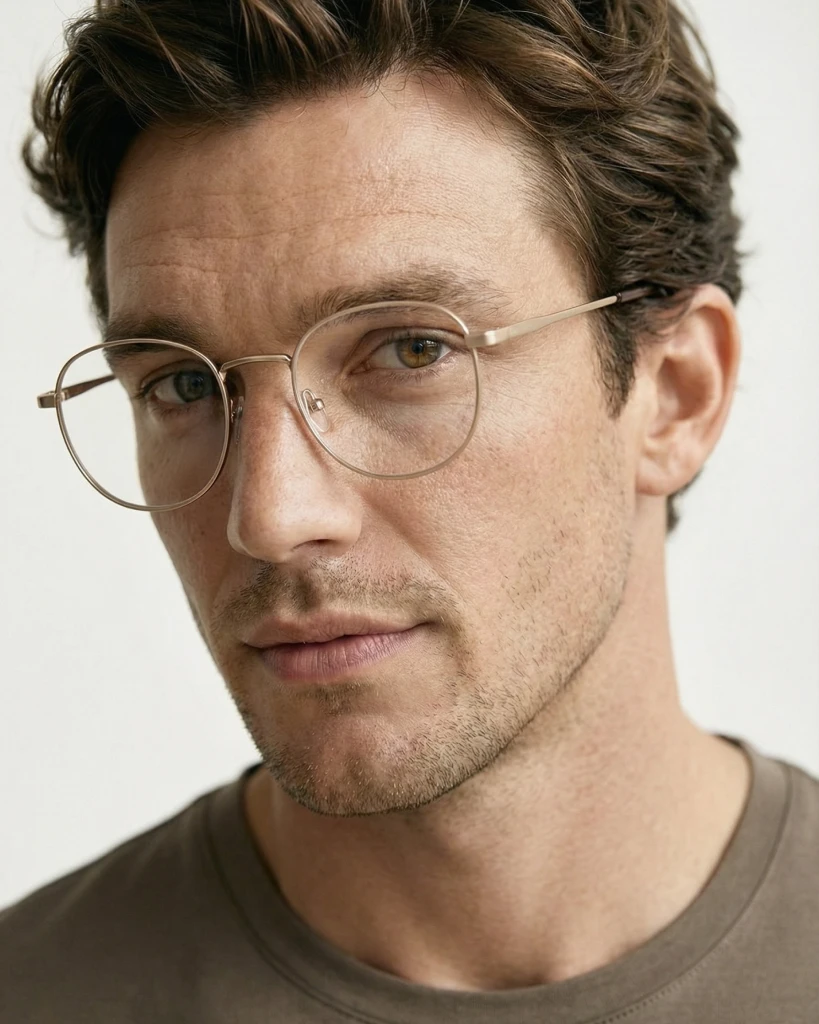 Okulary zerówki Leo Satin Gold/Americano