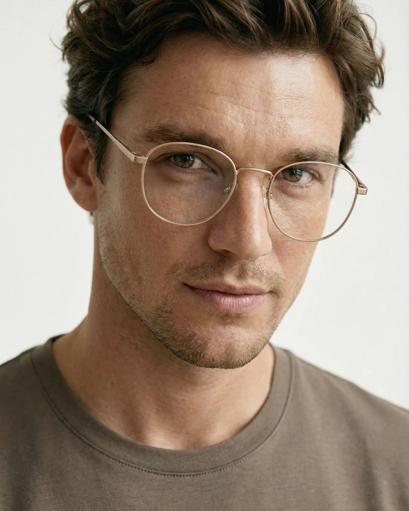 Okulary zerówki Leo Satin Gold/Americano