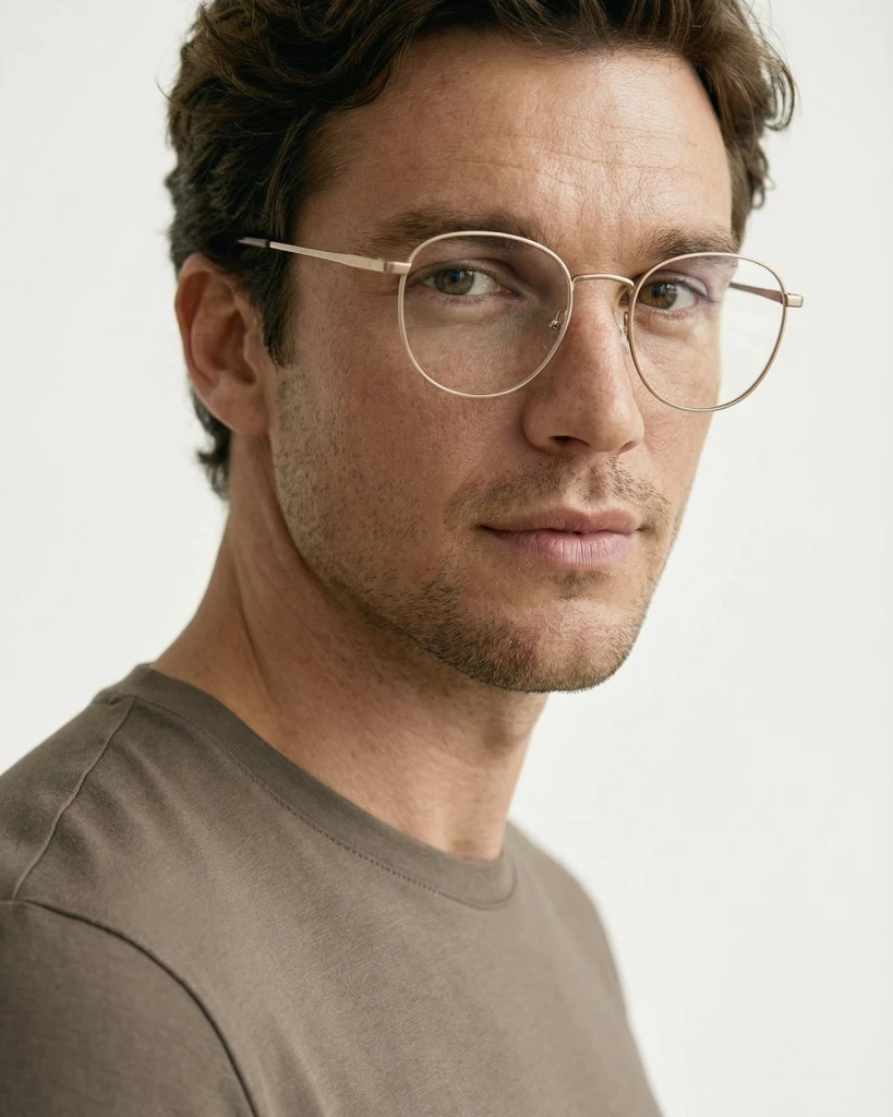 Okulary zerówki Leo Satin Gold/Americano