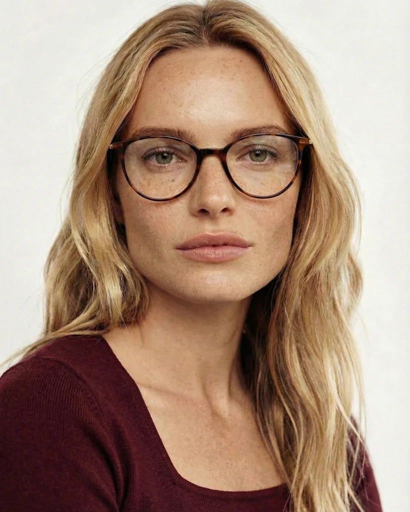 Okulary zerówki Olivia Satin Gold/Brown Havana