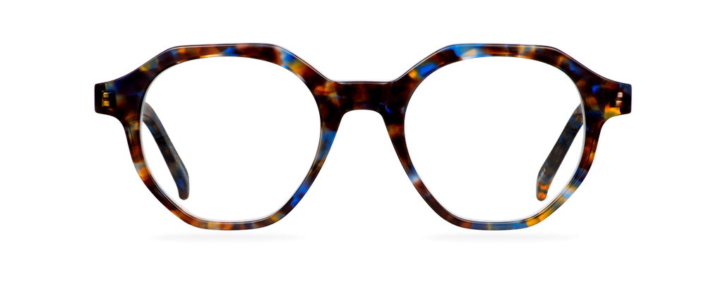Okulary do komputera Austin niebieskie – oprawki geometryczne z acetatu, widok z góry