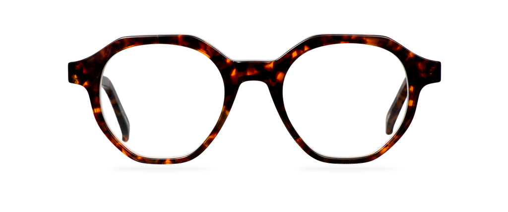 Okulary do komputera Austin brązowe – oprawki geometryczne z acetatu, widok z góry