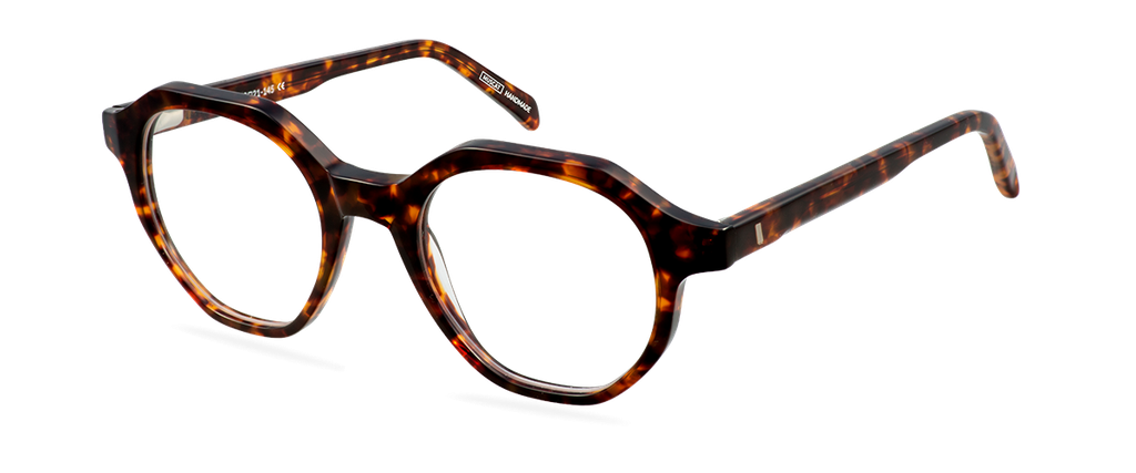 Okulary korekcyjne damskie i męskie Austin brązowe – oprawki geometryczne z acetatu, widok z prawej strony