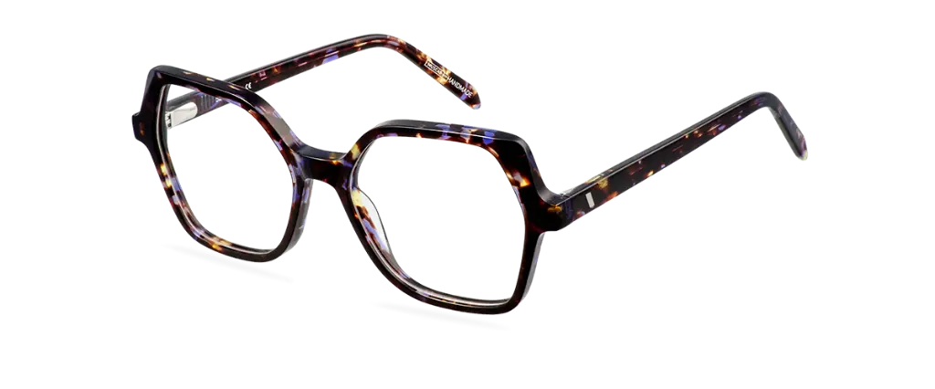 Okulary korekcyjne damskie Oprah brązowe – oprawki geometryczne z acetatu, widok z góry