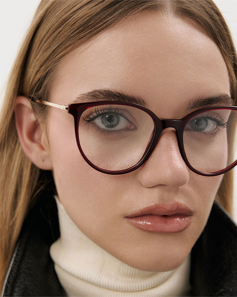 Čiré brýle Olivia Gold/Burgundy