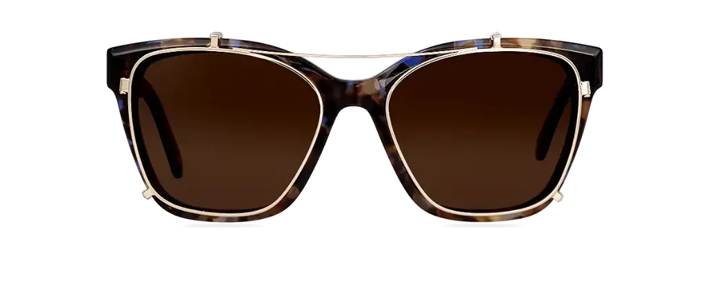 Clip on Sun Ann Gold/Brown