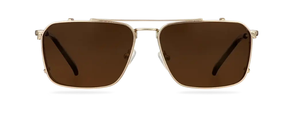 Clip on Sun Bruce Wide Gold/Brown