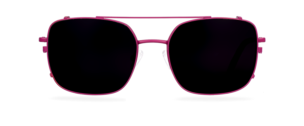 Clip on Sun Emma Satin Fuchsia/Smoke